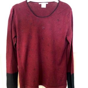 Gerard Darel, maroon sweater with accents